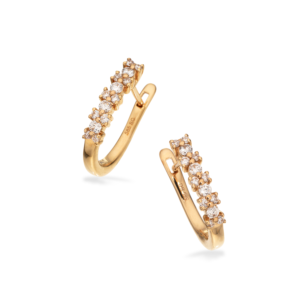 Clip Creol Øreringe i Guld med Diamanter fra Scrouples