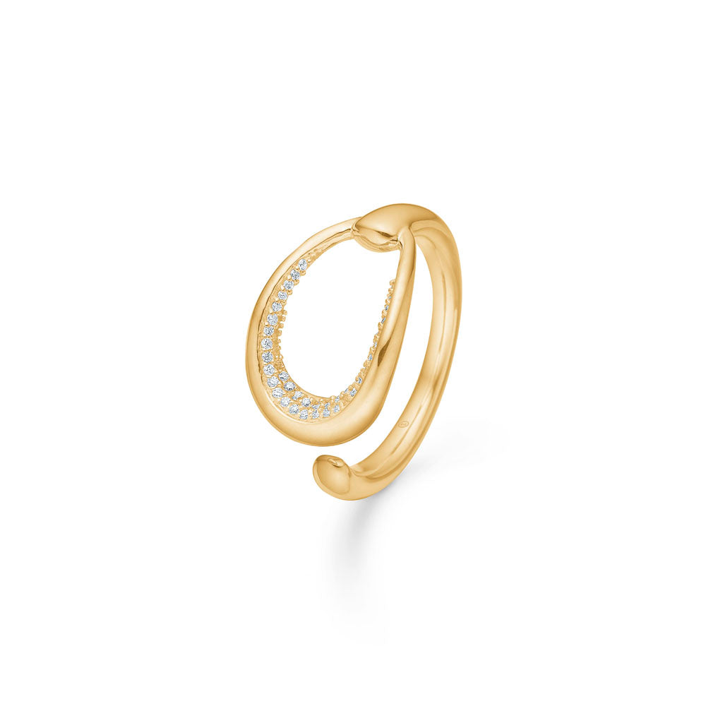 Elegant 14 Karats Guld Ring med Diamanter - Mads Diamond