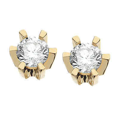 Scrouples Prinsesse Ørestikker i Guld med Diamanter