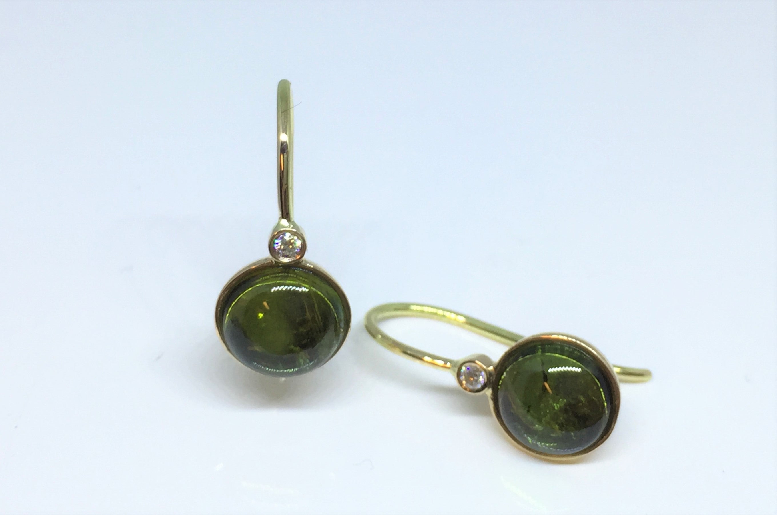 Lind Øreringe i Guld med Halvædelsten og Brillanter