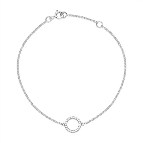 Elegant Hvidguld Armbånd med Diamanter - 0,11 ct.