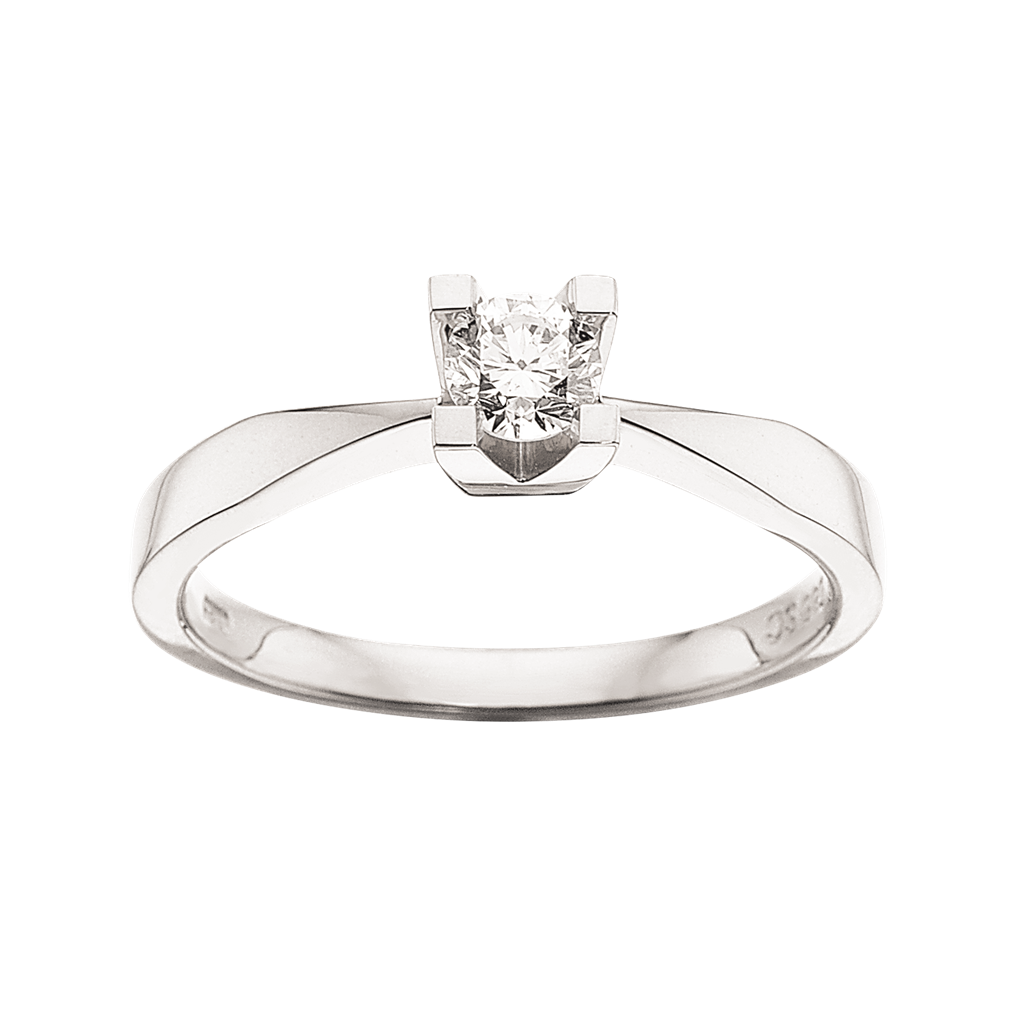 Kleopatra Hvidguldsring med 0,20ct Diamant – Frier Ring