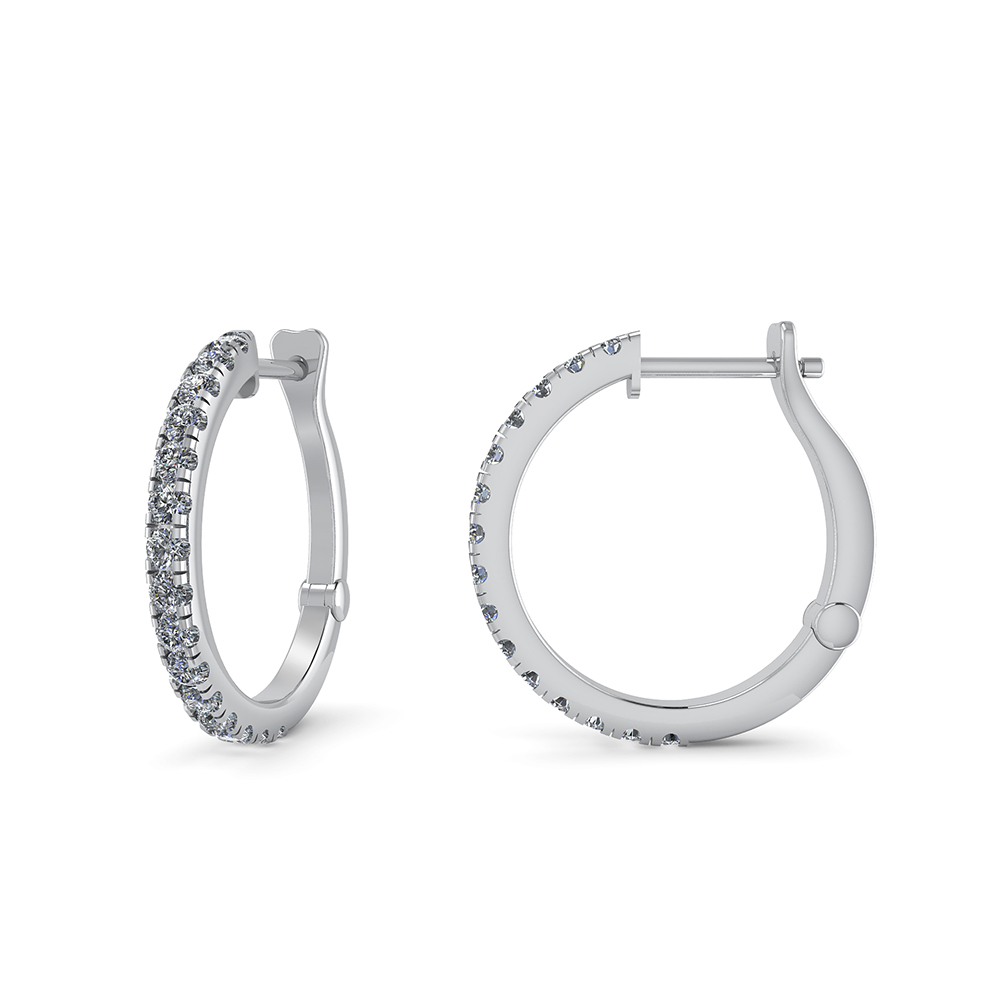 Hvide Karat Guld Øreringe med Diamanter fra Henrik Ørsnes