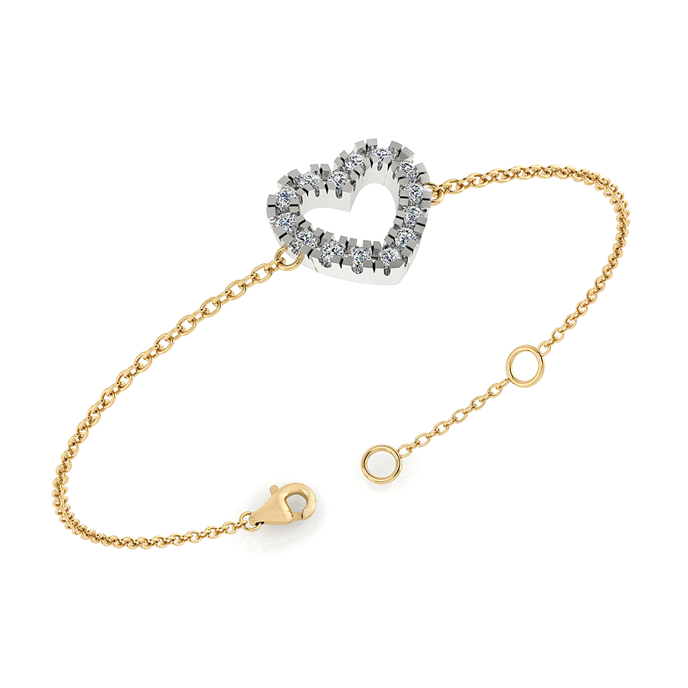 Hvid Karat Guld Armbånd med Diamanter fra Henrik Ørsnes