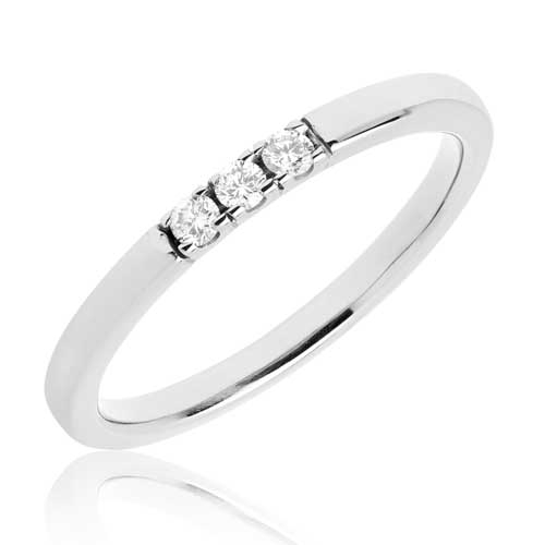 Elegant Hvidguld Alliancering med 5 Diamanter - 0,25 ct.