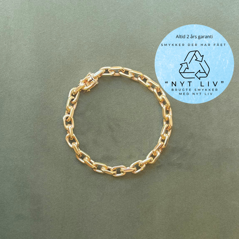 Eksklusivt 8 Karat Guld Anker Facet Armbånd - Elegance