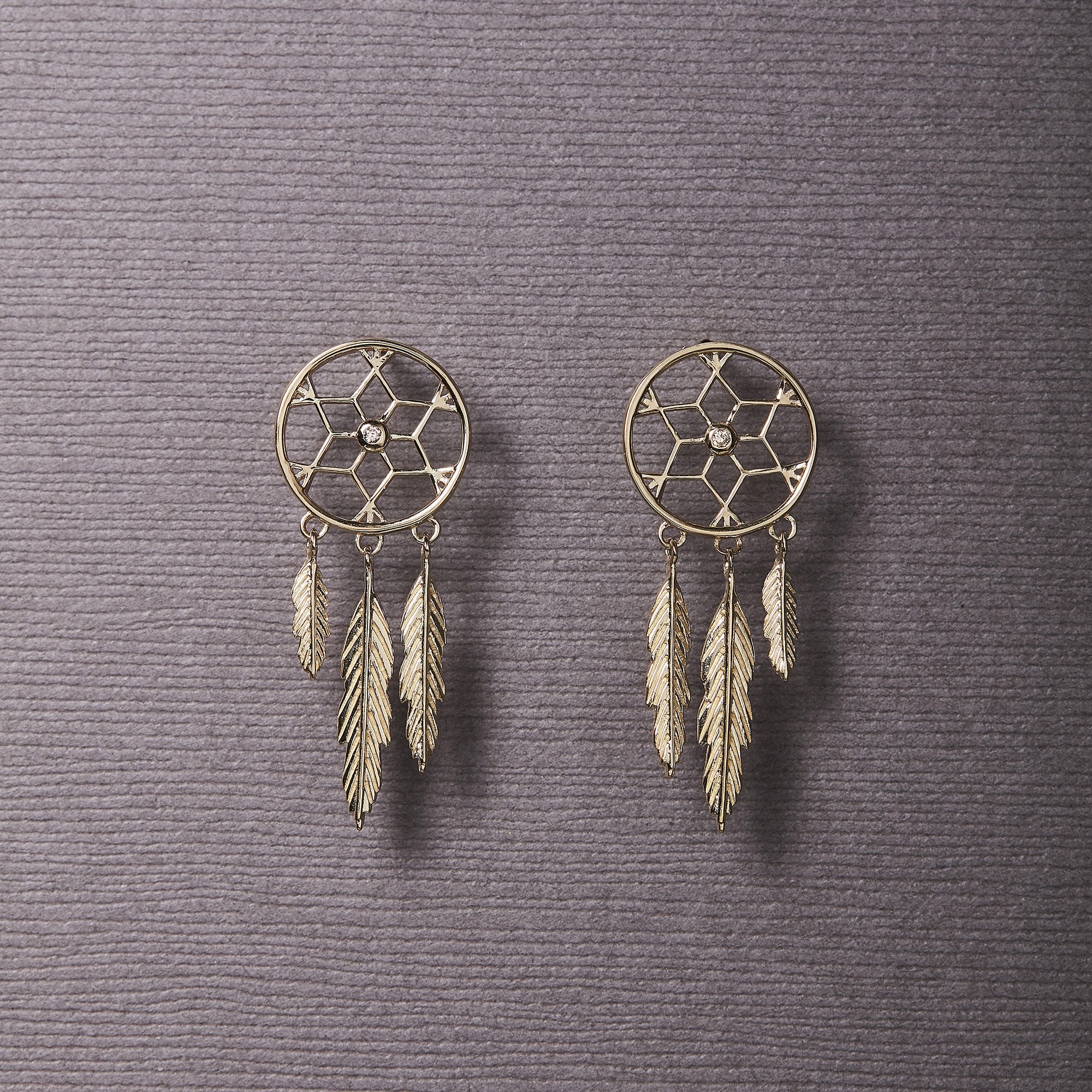 Catching Dreams Øreringe i Guld med Diamant - Hurtig Levering