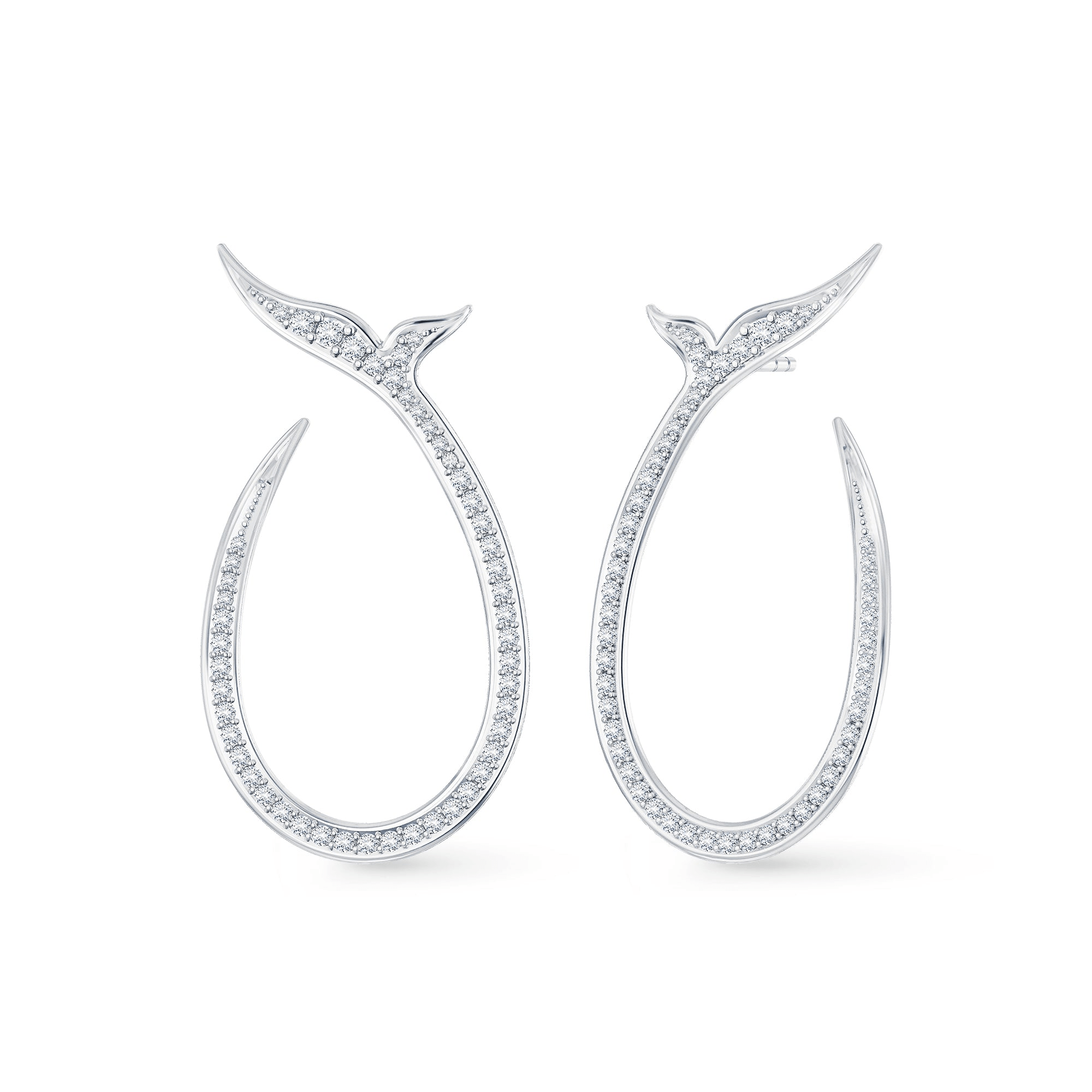 Magiske Mermaid Øreringe i Hvidguld med Diamanter