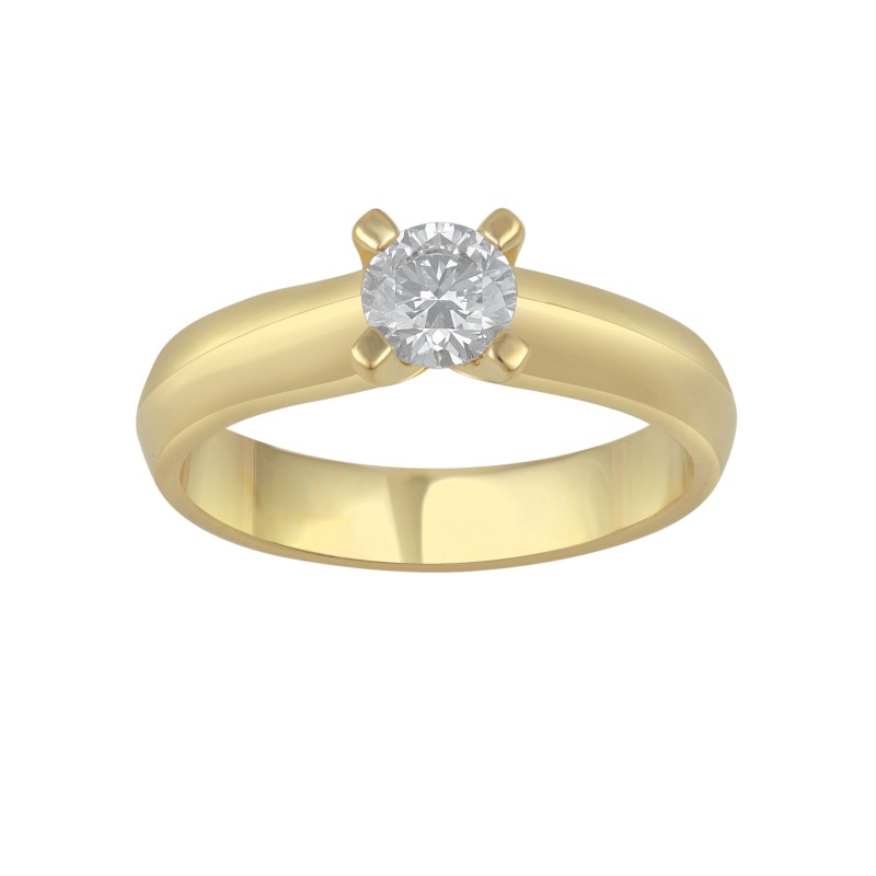 Hvid Solitairering med Diamant - Elegant Design